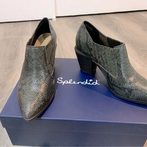 Booties worn once grey & olive green